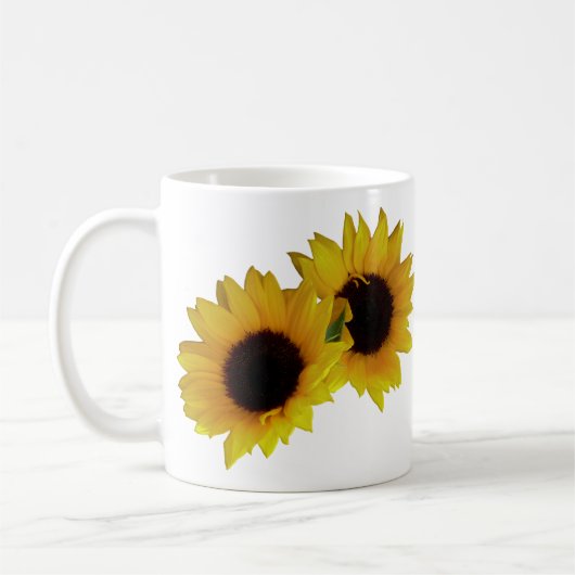 Sonnenblume höhlt Tassen-sonnige gelbe Kaffeetasse (Links)