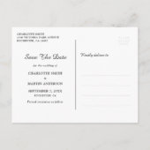 Sonnenblume Holz Burgund Hochzeit speichern das Da Ankündigungspostkarte (Rückseite)