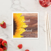 Sonnenblume-hölzerne rustikale serviette (Beispiel)