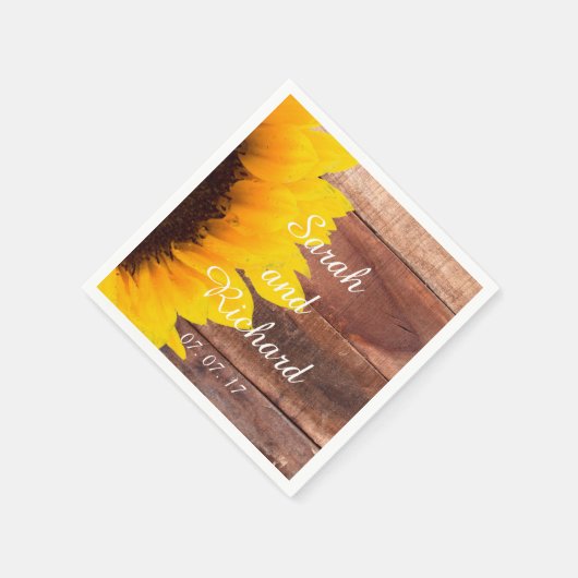 Sonnenblume-hölzerne rustikale serviette (Ecke)