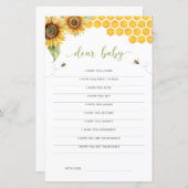 Sonnenblume Honey Bee Baby Dusche Sehr geehrte Bab (Vorne/Hinten)