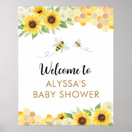 Sonnenblume Honey Bee Baby Dusche Willkommen Poster