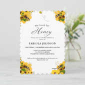 Sonnenblume Honey Bee Brautparty Party Einladung (Stehend Vorderseite)