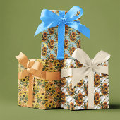 Sonnenblume Honeycomb Biene Muster Blumenmuster Geschenkpapier Set