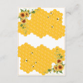 Sonnenblume Honeycomb Mommy-to-Bee Babydusche Begleitkarte (Rückseite)