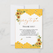 Sonnenblume Honeycomb Mommy-to-Bee Babydusche Dankeskarte (Vorderseite)
