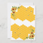 Sonnenblume Honeycomb Mommy-to-Bee Babydusche Einladung (Rückseite)