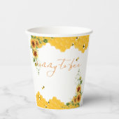 Sonnenblume Honeycomb Mommy-to-Bee Babydusche Pappbecher (Vorderseite)