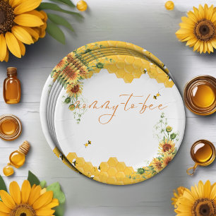 Sonnenblume Honeycomb Mommy-to-Bee Babydusche Pappteller