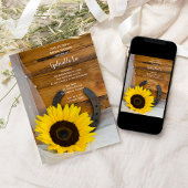 Sonnenblume Horseshoe Country Western Brautparty Einladung