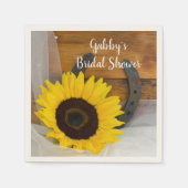 Sonnenblume Horseshoe Country Western Brautparty Serviette (Vorderseite)