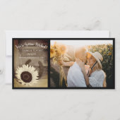 Sonnenblume Horseshoe Country Western Hochzeit Sep Save The Date (Vorderseite)