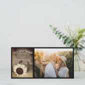 Sonnenblume Horseshoe Country Western Hochzeit Sep Save The Date (Stehend Vorderseite)