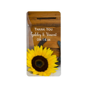 Sonnenblume Horseshoe Western Hochzeit Vielen Dank Adressaufkleber