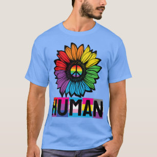 Sonnenblume HUMAN LGBT Flag Gay Pride Monat LGBTQ T-Shirt