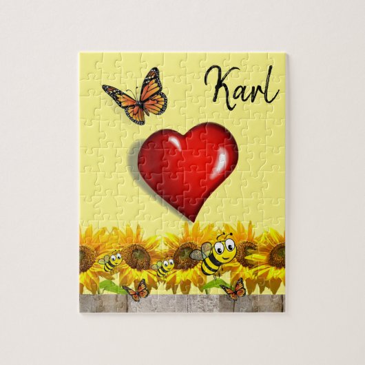 Sonnenblume Hummel Butterfly Puzzles (Vertikal)