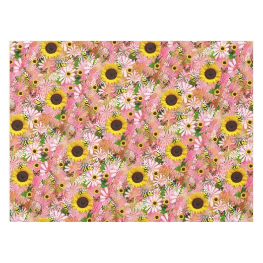Sonnenblume Hummel Butterfly Tablette Tischdecke (Vorderseite (Horizontal))