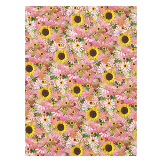 Sonnenblume Hummel Butterfly Tablette Tischdecke (Vorderseite)