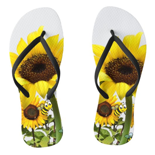Sonnenblume Hummel Flip Flops Badesandalen (Fußbett)