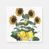 Sonnenblume Hummel Gelbe Rosen Papier Napkins Serviette (Vorderseite)