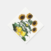 Sonnenblume Hummel Gelbe Rosen Papier Napkins Serviette (Ecke)