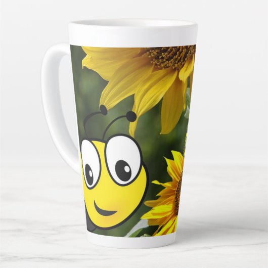 Sonnenblume Hummel Latte Tasse (Linke Ecke)