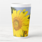 Sonnenblume Hummel Latte Tasse (Vorderseite)