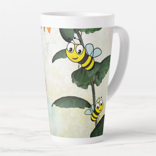 Sonnenblume Hummel Latte Tasse (Rechte Ecke)