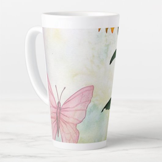 Sonnenblume Hummel Latte Tasse (Linke Ecke)
