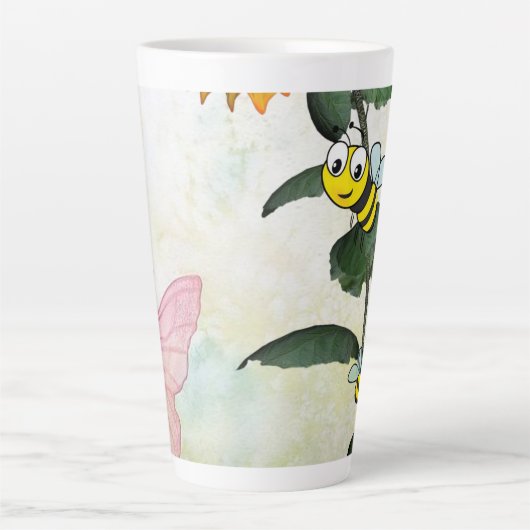 Sonnenblume Hummel Latte Tasse (Vorderseite)