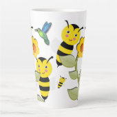 Sonnenblume Hummel Latte Tasse (Vorderseite)
