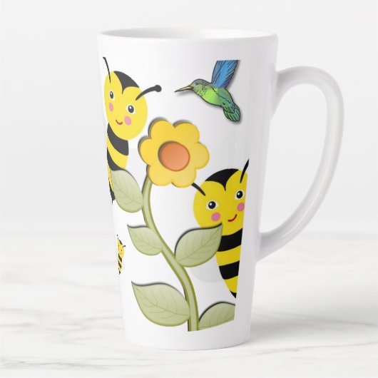 Sonnenblume Hummel Latte Tasse (Rechts)