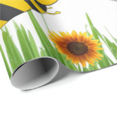 Sonnenblume Hummel Rotes HerzMatte Wrapping Paper Geschenkpapier (Rolleneckpunkt)