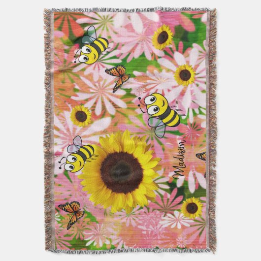 Sonnenblume Hummelblume Schmetterling Keule Blanke Decke (Vorderseite Vertikal)