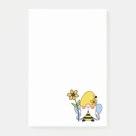 Sonnenblume Hummeln Post-it Klebezettel (Vorderseite)