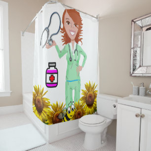 Sonnenblume Hummelnurse Duschvorhang