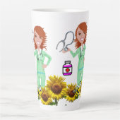 Sonnenblume Hummelnurse Latte Tasse (Vorderseite)