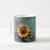 Sonnenblume Humming Bird Lady Bug Tasse (Vorderseite Links)