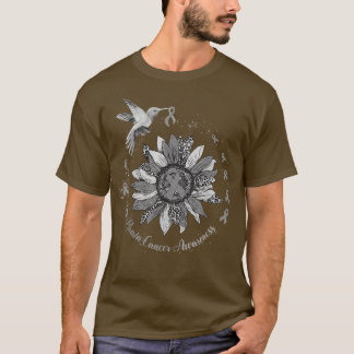 Sonnenblume Hummingbird Gray Brain Cancer Warrior T-Shirt
