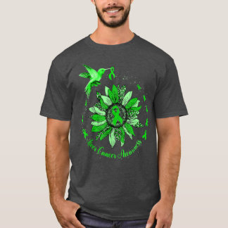 Sonnenblume Hummingbird Green Ribbon Leber Krebs W T-Shirt