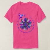 Sonnenblume Hummingbird Lila Blue Ribbon Emanuel S T-Shirt (Design vorne)