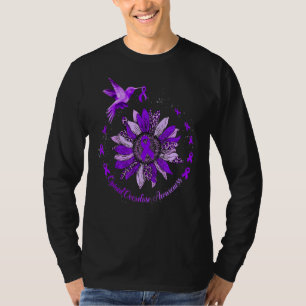 Sonnenblume Hummingbird Lila Ribbon Opioid Overdos T-Shirt