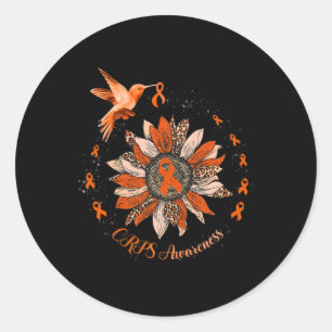 Sonnenblume Hummingbird Orange Ribbon Crps Warrior Runder Aufkleber
