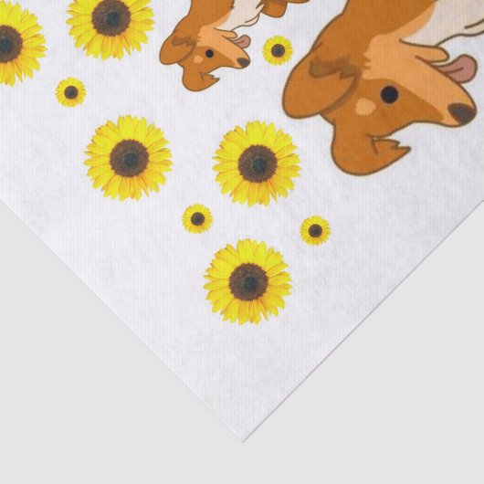 Sonnenblume Hund Welpengewebe Papier (Ausschnitt)