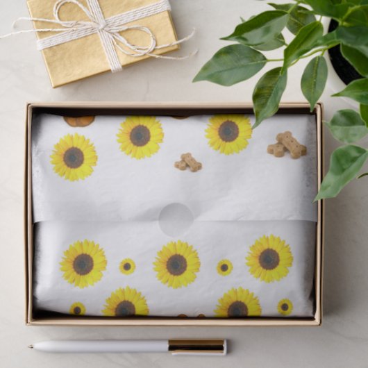 Sonnenblume Hund Welpengewebe Papier (Geschenk)