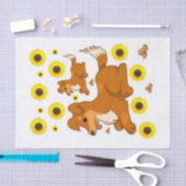 Sonnenblume Hund Welpengewebe Papier (Handwerk)