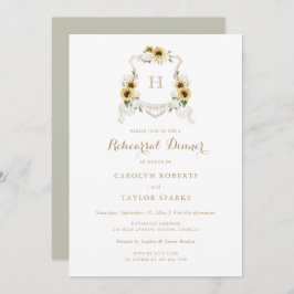 Sonnenblume Hydrangea Wappen Probe Abendessen Hoch Einladung