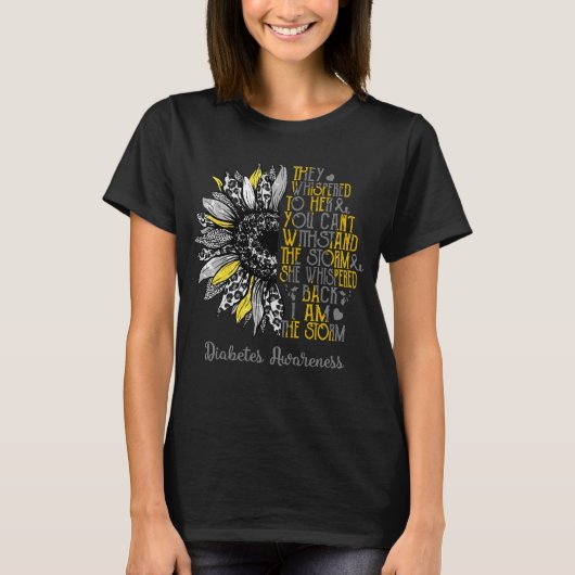 Sonnenblume Ich bin das Sturmdiabetes-Bewusstsein T-Shirt (Vorderseite)