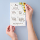Sonnenblume Ich spioniere Hochzeitsspielkarte Flyer (Handgriff)