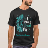 Sonnenblume Ich trage Aquamarin für Dysautonomie B T-Shirt (Vorderseite)